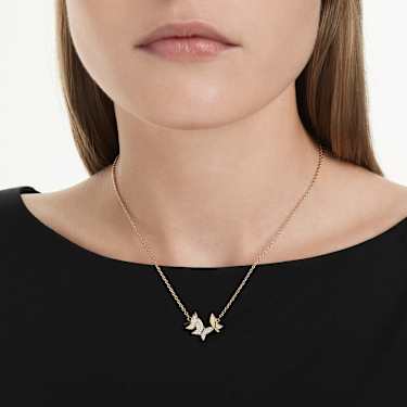 Idyllia Lilia necklace - Butterfly - White - Gold-tone plated 5736068