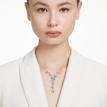 Idyllia Lilia Y necklace - Butterfly - Blue - Rhodium plated 5662179