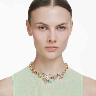 Idyllia necklace - Mixed cuts - Flower - Multicolored - Gold-tone plated 5709030