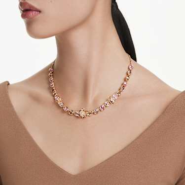 Idyllia necklace - Mixed cuts - Flower - Multicolored - Gold-tone plated 5732385