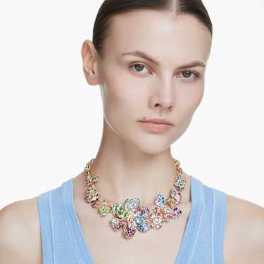 Idyllia necklace - Mixed cuts - Pavé - Flower - Multicolored - Gold-tone plated 5717157