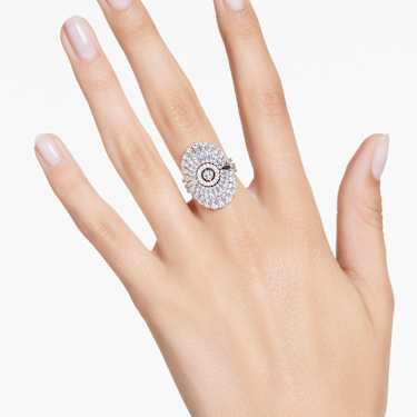 Idyllia ring - Set (3) - Mixed cuts - Shell - White - Rhodium plated 5680289