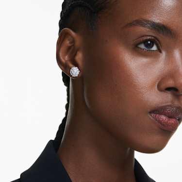 Idyllia stud earrings - Mixed cuts - Snowflake - White - Rhodium plated 5691483