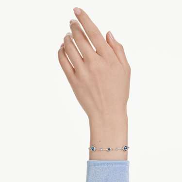 Imber bracelet - Round cut - Blue - Rhodium plated 5730679
