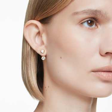 Imber earring jackets - Asymmetrical design - Mixed cuts - White - Gold-tone plated 5705461
