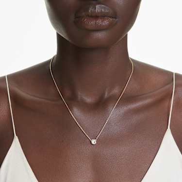 Imber pendant - Round cut - White - Gold-tone plated 5684511