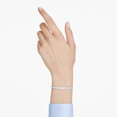 Imber Tennis bracelet - Mixed round cuts - White - Rhodium plated 5705451