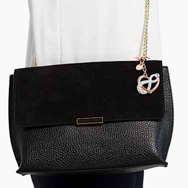 Infinite bag charm - Infinity and heart - White - Mixed metal finish 5530885