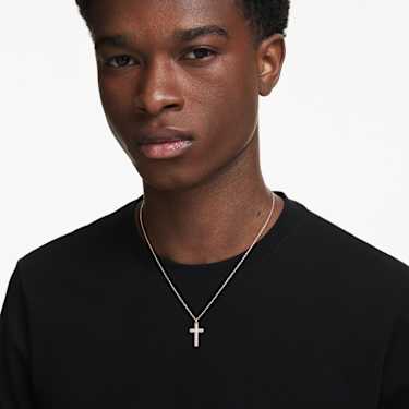 Insigne pendant - Cross - White - Rose gold-tone plated 5727986
