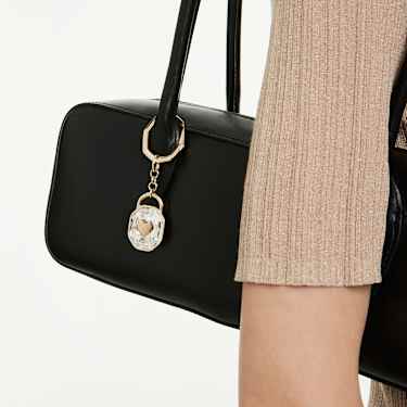 Key ring - Oval cut - White - Gold-tone plated 5733765