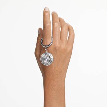 Key ring - Round cut - White - Rhodium plated 5669119