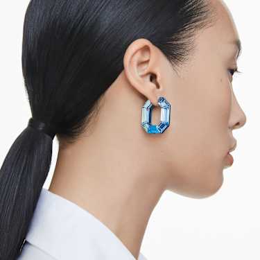 Lucent hoop earrings - Octagon shape - Small - Blue 5696038