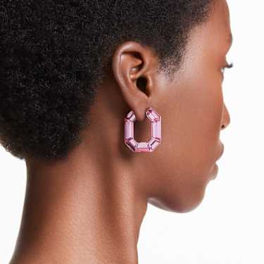 Lucent hoop earrings - Octagon shape - Small - Pink 5680783