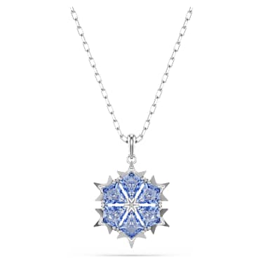 Magic pendant - Snowflake - Blue - Rhodium plated 5735399