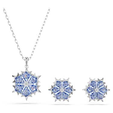 Magic set - Snowflake - Blue - Rhodium plated 5734243