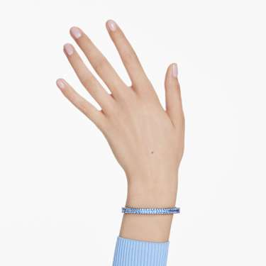 Matrix bangle - Baguette cut - Octagon shape - Blue - Ruthenium plated 5705776