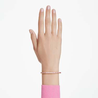 Matrix bangle - Baguette cut - Octagon shape - Pink - Gold-tone plated 5705791