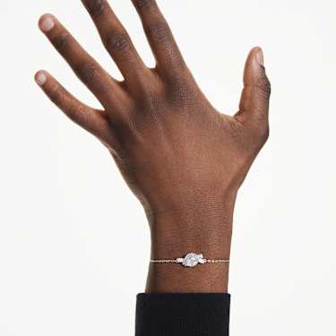 Matrix bracelet - Baguette cut - Knot - White - Rhodium plated 5731101