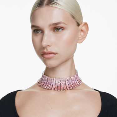 Matrix choker - Baguette cut - Pink - Rhodium plated 5705800