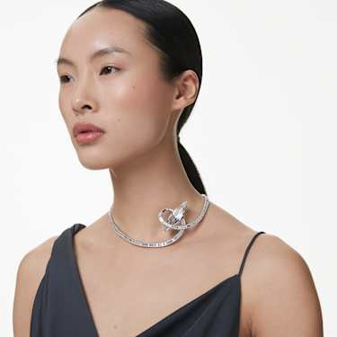 Matrix choker - Baguette cut - White - Rhodium plated 5727039