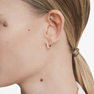 Matrix hoop earrings - Round cut - White - Rose gold-tone plated 5690669