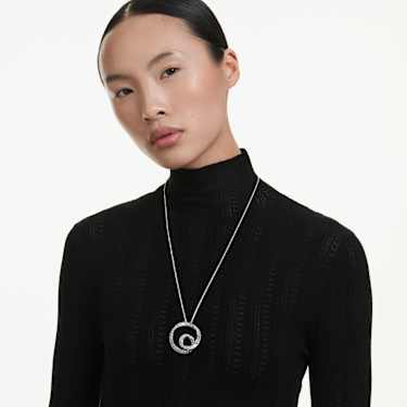 Matrix pendant - Baguette cut - White - Rhodium plated 5727114