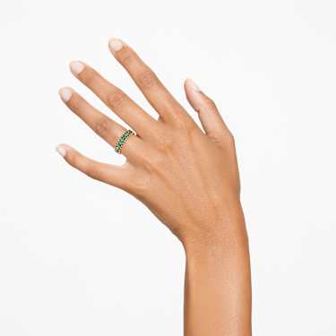 Matrix ring - Baguette cut - Green - Gold-tone plated 5648909