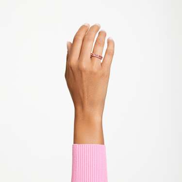 Matrix ring - Baguette cut - Pink - Rose gold-tone plated 5647589
