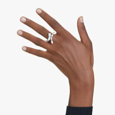 Matrix ring - Mixed cuts - White - Rhodium plated 5705759