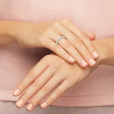 Matrix ring - White - Rhodium plated 1121065