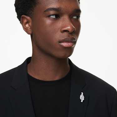 Matrix tack pin - Baguette cut - Knot - White - Rhodium plated 5731102