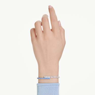 Matrix Tennis bracelet - Mixed cuts - Blue - Rhodium plated 5732266