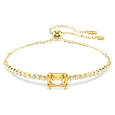 Matrix Tennis bracelet - Mixed cuts - Caramel - Gold-tone plated 5730699