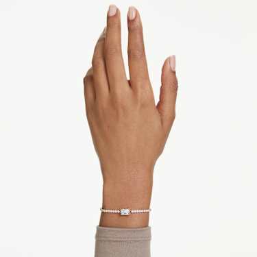 Matrix Tennis bracelet - Mixed cuts - White - Rose gold-tone plated 5730706