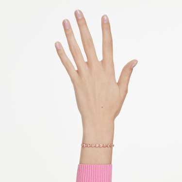 Matrix Tennis bracelet - Pear cut - Pink - Gold-tone plated 5707187