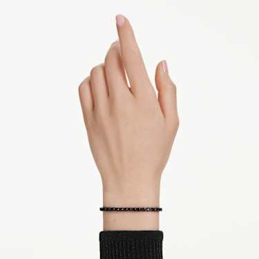 Matrix Tennis bracelet - Round cut - Black - Ruthenium plated 5696030