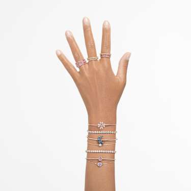 Matrix Tennis bracelet - Round cut - White - Rose gold-tone plated 5657657