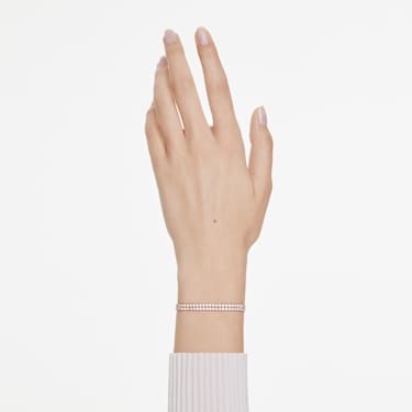 Matrix Tennis bracelet - Round cut - White - Rose gold-tone plated 5677823