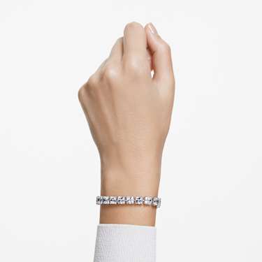 Matrix Tennis bracelet - White - Rhodium plated 5599202