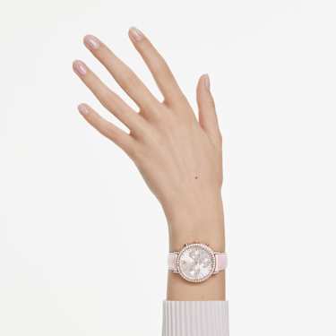 Matrix tennis chrono watch - Swiss Made - Leather strap - Pink - Rose gold-tone finish 5698300