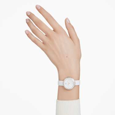 Matrix tennis watch - Swiss Made - Leather strap - White - Champagne gold-tone finish 5710103