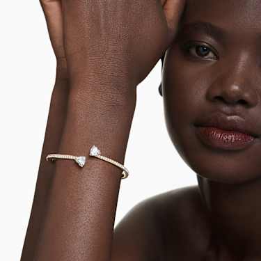 Mesmera bangle - Heart - White - Gold-tone plated 5733474