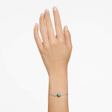 Mesmera bracelet - Mixed cuts - Green - Rhodium plated 5668360