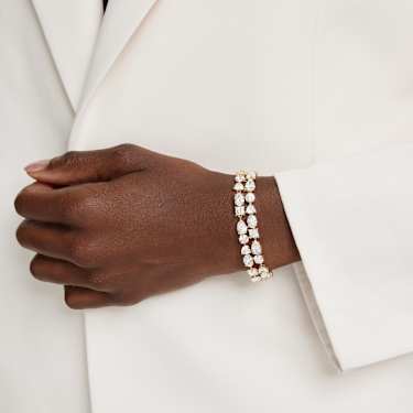 Mesmera bracelet - Mixed cuts - White - Gold-tone plated 5743827