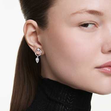Mesmera drop earrings - Mixed cuts - White - Rhodium plated 5723177