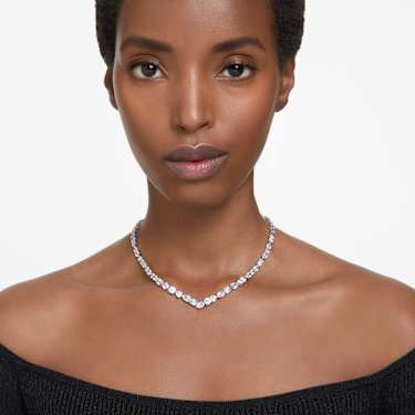 Mesmera necklace - Mixed cuts - White - Rhodium plated 5665242