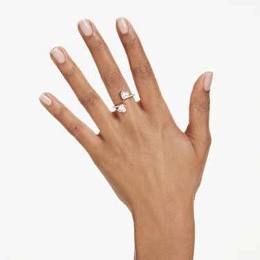 Mesmera open ring - Heart cut - Pavé - White - Gold-tone plated 5733477