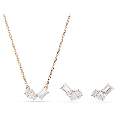 Mesmera set - Pear cut - Octagon cut - White - Rose gold-tone plated 5734246