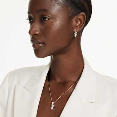 Mesmera set - Pear cut - Round cut - White - Rhodium plated 5723197