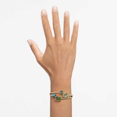 Millenia bangle - Octagon cut - Green - Gold-tone plated 5671246